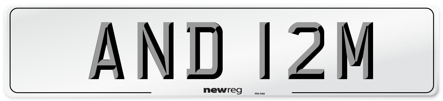 AND 12M Number Plate from New Reg